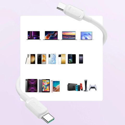 Kabel Joyroom Multi-Color Series A14 USB-C / USB-C 100W 1.2 m - biały Kabel Joyroom Multi-Color Series A14 USB-C / USB-C 100W 1.2 m - biały