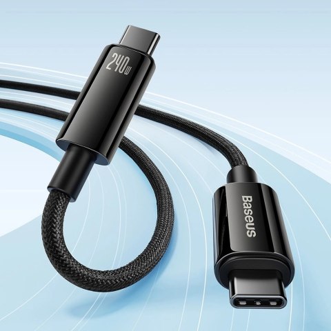 Kabel USB C - USB C 480Mb/s 240W 3m Baseus Tungsten Gold CAWJ040101 - czarny Kabel USB C - USB C 480Mb/s 240W 3m Baseus Tungsten Gold CAWJ040101 - czarny