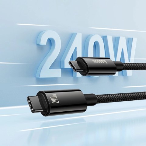 Kabel USB C - USB C 480Mb/s 240W 3m Baseus Tungsten Gold CAWJ040101 - czarny Kabel USB C - USB C 480Mb/s 240W 3m Baseus Tungsten Gold CAWJ040101 - czarny