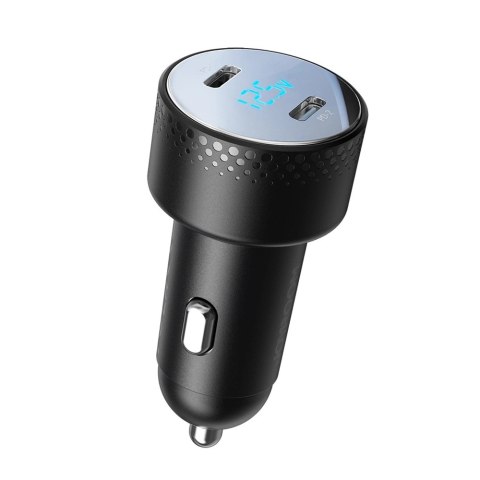 Ładowarka samochodowa 2x USB C 70W z wyświetlaczem LED Joyroom JR-CCD02 - czarna Ładowarka samochodowa 2x USB C 70W z wyświetlaczem LED Joyroom JR-CCD02 - czarna