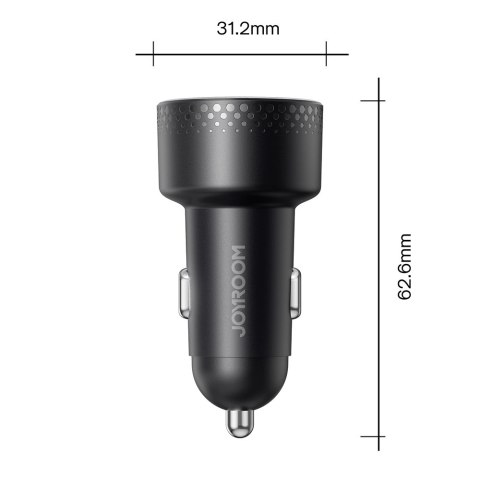 Ładowarka samochodowa 2x USB C 70W z wyświetlaczem LED Joyroom JR-CCD02 - czarna Ładowarka samochodowa 2x USB C 70W z wyświetlaczem LED Joyroom JR-CCD02 - czarna