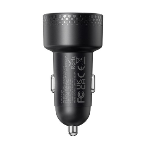 Ładowarka samochodowa 2x USB C 70W z wyświetlaczem LED Joyroom JR-CCD02 - czarna Ładowarka samochodowa 2x USB C 70W z wyświetlaczem LED Joyroom JR-CCD02 - czarna