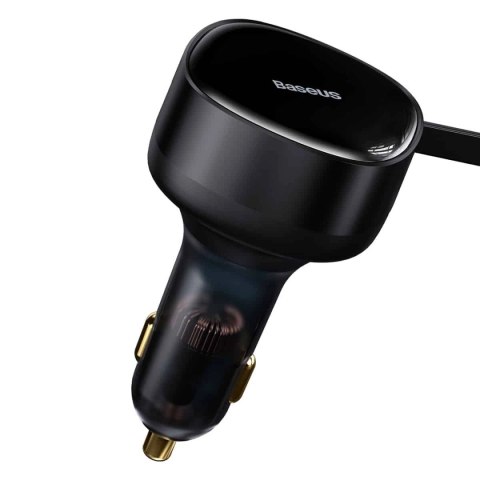 Ładowarka samochodowa 2w1 33W 2x USB C (męskie) Baseus Enjoyment - czarna Ładowarka samochodowa 2w1 33W 2x USB C (męskie) Baseus Enjoyment - czarna