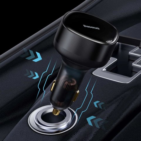 Ładowarka samochodowa 2w1 33W 2x USB C (męskie) Baseus Enjoyment - czarna Ładowarka samochodowa 2w1 33W 2x USB C (męskie) Baseus Enjoyment - czarna