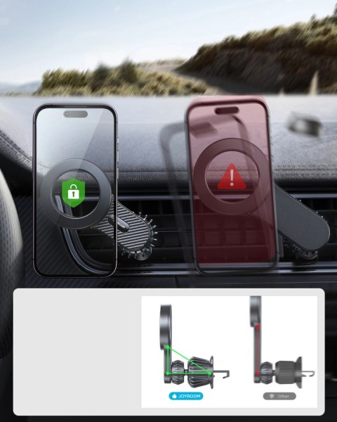 Magnetyczny uchwyt samochodowy do iPhone z MagSafe Joyroom JR-ZS355 - czarny Magnetyczny uchwyt samochodowy do iPhone z MagSafe Joyroom JR-ZS355 - czarny
