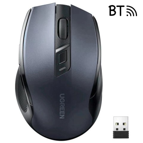 Mysz optyczna Ugreen MU006 bezprzewodowa USB 2.4GHz / Bluetooth 5.0 4000 DPI - czarna Mysz optyczna Ugreen MU006 bezprzewodowa USB 2.4GHz / Bluetooth 5.0 4000 DPI - czarna