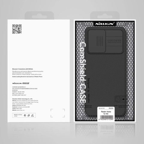 Pancerne etui Xiaomi Redmi Note 12 z osłoną na aparat Nillkin CamShield Case - czarne Pancerne etui Xiaomi Redmi Note 12 z osłoną na aparat Nillkin CamShield Case - czarne