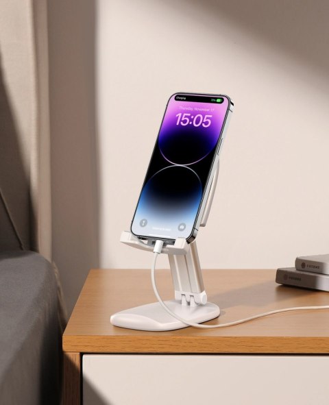 Składany stojak do telefonu tabletu z regulacją wysokości Joyroom JR-ZS371 - biały Składany stojak do telefonu tabletu z regulacją wysokości Joyroom JR-ZS371 - biały