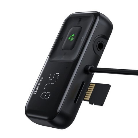Transmiter FM bezprzewodowy Bluetooth z ładowarką Baseus S-16 (Overseas edition) - czarny Transmiter FM bezprzewodowy Bluetooth z ładowarką Baseus S-16 (Overseas edition) - czarny