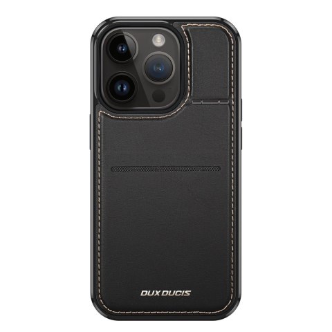 Etui portfel Dux Ducis Rafi Mag z podstawką 3w1 do iPhone 14 Pro z MagSafe i blokadą RFID - czarne Etui portfel Dux Ducis Rafi Mag z podstawką 3w1 do iPhone 14 Pro z MagSafe i blokadą RFID - czarne