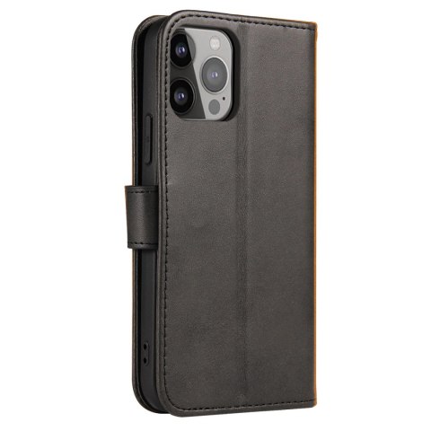 Etui portfel z klapką podstawką do iPhone 15 Pro Max Magnet Case - czarne Etui portfel z klapką podstawką do iPhone 15 Pro Max Magnet Case - czarne