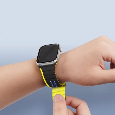 Magnetyczny pasek Apple Watch SE, 9, 8, 7, 6, 5, 4, 3, 2, 1 (41, 40, 38 mm) Dux Ducis Strap (LD Version) - czarno-żółty Magnetyczny pasek Apple Watch SE, 9, 8, 7, 6, 5, 4, 3, 2, 1 (41, 40, 38 mm) Dux Ducis Strap (LD Version) - czarno-żółty