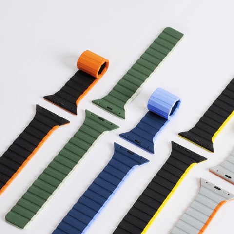 Magnetyczny pasek Apple Watch SE, 9, 8, 7, 6, 5, 4, 3, 2, 1 (41, 40, 38 mm) Dux Ducis Strap (LD Version) - szaro-pomarańczowy Magnetyczny pasek Apple Watch SE, 9, 8, 7, 6, 5, 4, 3, 2, 1 (41, 40, 38 mm) Dux Ducis Strap (LD Version) - szaro-pomarańczowy