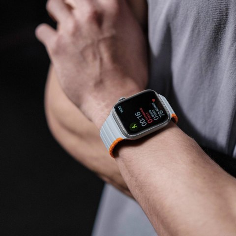Magnetyczny pasek Apple Watch SE, 9, 8, 7, 6, 5, 4, 3, 2, 1 (41, 40, 38 mm) Dux Ducis Strap (LD Version) - szaro-pomarańczowy Magnetyczny pasek Apple Watch SE, 9, 8, 7, 6, 5, 4, 3, 2, 1 (41, 40, 38 mm) Dux Ducis Strap (LD Version) - szaro-pomarańczowy