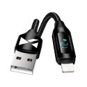 Kabel USB-A - Lightning Wozinsky WUALC1 z wyświetlaczem LED 2.4A 1m - czarny Kabel USB-A - Lightning Wozinsky WUALC1 z wyświetlaczem LED 2.4A 1m - czarny