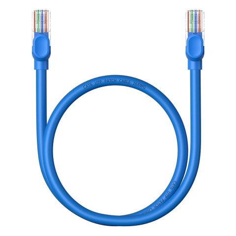 Kabel Ethernet Baseus High Speed Cat 6 RJ-45 1000Mb/s 0.5m okrągły - niebieski Kabel Ethernet Baseus High Speed Cat 6 RJ-45 1000Mb/s 0.5m okrągły - niebieski
