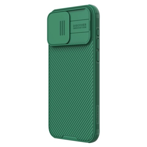 Pancerne etui Nillkin CamShield Pro Magnetic Case do iPhone 15 Pro Max z osłoną na aparat - zielone Pancerne etui Nillkin CamShield Pro Magnetic Case do iPhone 15 Pro Max z osłoną na aparat - zielone