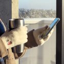 Rękawiczki zimowe do telefonu damskie z bałwankiem i choinką - różowe Rękawiczki zimowe do telefonu damskie z bałwankiem i choinką - różowe