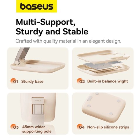 Składany stojak Baseus BS-HP009 Seashell Series na tablet - różowy Składany stojak Baseus BS-HP009 Seashell Series na tablet - różowy