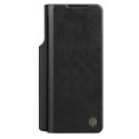 Skórzane etui z klapką i osłoną aparatu do Samsung Galaxy Z Fold 5 Nillkin Qin Leather Pro - czarne Skórzane etui z klapką i osłoną aparatu do Samsung Galaxy Z Fold 5 Nillkin Qin Leather Pro - czarne