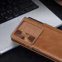 Skórzane etui z klapką i osłoną aparatu do Samsung Galaxy Z Fold 5 Nillkin Qin Leather Pro - czarne Skórzane etui z klapką i osłoną aparatu do Samsung Galaxy Z Fold 5 Nillkin Qin Leather Pro - czarne