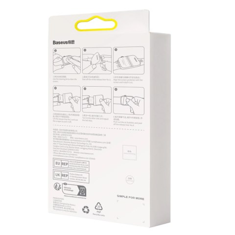 Zestaw 2x folia ochronna Baseus NanoCrystal do Apple Watch 4/5/6/SE/SE 2 44mm + zestaw montażowy - przezroczysta Zestaw 2x folia ochronna Baseus NanoCrystal do Apple Watch 4/5/6/SE/SE 2 44mm + zestaw montażowy - przezroczysta