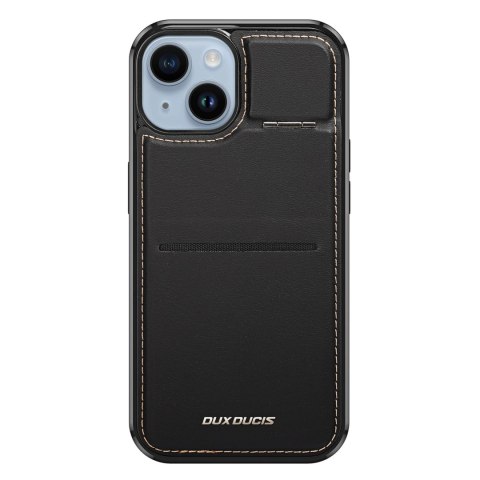Etui portfel Dux Ducis Rafi Mag z podstawką 3w1 do iPhone 15 Plus z MagSafe i blokadą RFID - czarne Etui portfel Dux Ducis Rafi Mag z podstawką 3w1 do iPhone 15 Plus z MagSafe i blokadą RFID - czarne