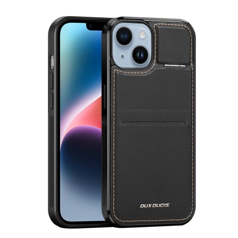 Etui portfel Dux Ducis Rafi Mag z podstawką 3w1 do iPhone 15 Plus z MagSafe i blokadą RFID - czarne Etui portfel Dux Ducis Rafi Mag z podstawką 3w1 do iPhone 15 Plus z MagSafe i blokadą RFID - czarne