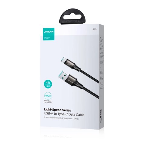 Kabel Joyroom Light-Speed Series S-A25 USB-A / USB-C 100W 1.2m - czarny Kabel Joyroom Light-Speed Series S-A25 USB-A / USB-C 100W 1.2m - czarny