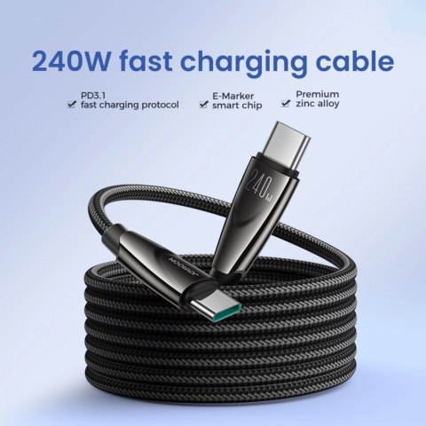 Kabel Joyroom Pioneer Series SA31-CC5 USB-C / USB-C 240W 1.2m - czarny Kabel Joyroom Pioneer Series SA31-CC5 USB-C / USB-C 240W 1.2m - czarny