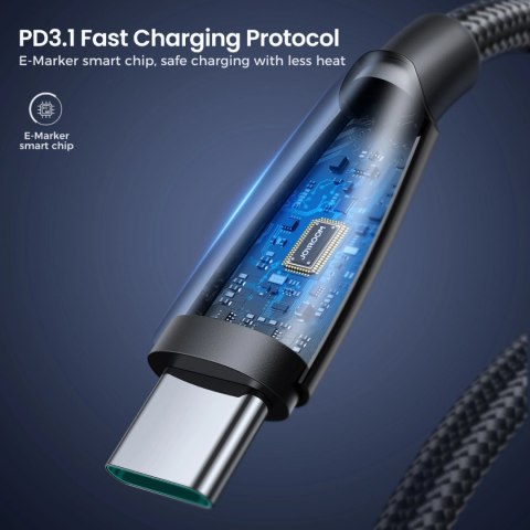 Kabel Joyroom Pioneer Series SA31-CC5 USB-C / USB-C 240W 1.2m - czarny Kabel Joyroom Pioneer Series SA31-CC5 USB-C / USB-C 240W 1.2m - czarny