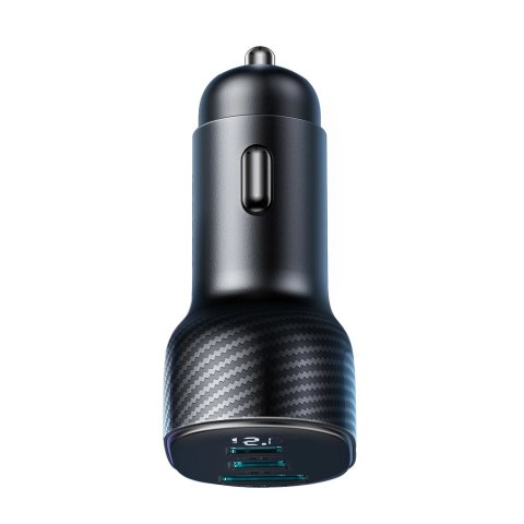 Ładowarka samochodowa Joyroom JR-CCD04 30W 2x USB-C USB-A z wyświetlaczem - czarna Ładowarka samochodowa Joyroom JR-CCD04 30W 2x USB-C USB-A z wyświetlaczem - czarna