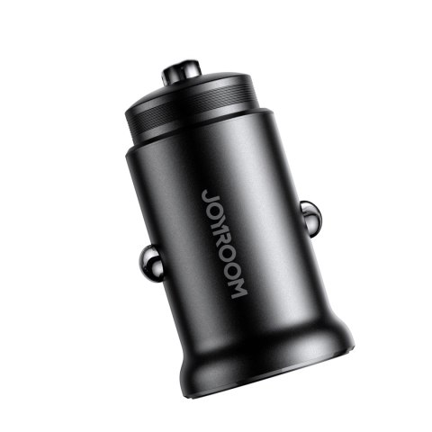 Mini ładowarka samochodowa Joyroom JR-CCN06 30W 2x USB-C metalowa - czarna Mini ładowarka samochodowa Joyroom JR-CCN06 30W 2x USB-C metalowa - czarna