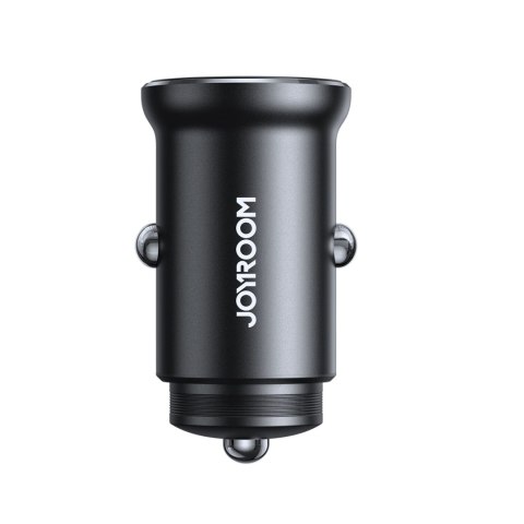Mini ładowarka samochodowa Joyroom JR-CCN06 30W 2x USB-C metalowa - czarna Mini ładowarka samochodowa Joyroom JR-CCN06 30W 2x USB-C metalowa - czarna