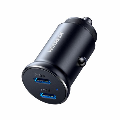 Mini ładowarka samochodowa Joyroom JR-CCN06 30W 2x USB-C metalowa - czarna Mini ładowarka samochodowa Joyroom JR-CCN06 30W 2x USB-C metalowa - czarna