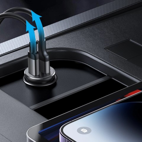 Mini ładowarka samochodowa Joyroom JR-CCN06 30W 2x USB-C metalowa - czarna Mini ładowarka samochodowa Joyroom JR-CCN06 30W 2x USB-C metalowa - czarna