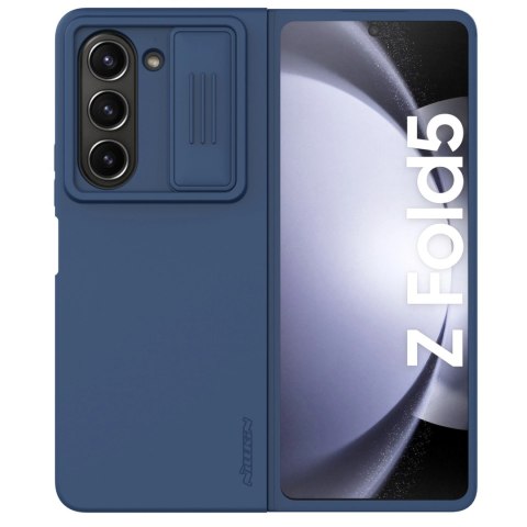 Silikonowe etui Nillkin CamShield Silky Silicone Case do Samsung Galaxy Z Fold 5 z osłoną na aparat - ciemnoniebieskie Silikonowe etui Nillkin CamShield Silky Silicone Case do Samsung Galaxy Z Fold 5 z osłoną na aparat - ciemnoniebieskie