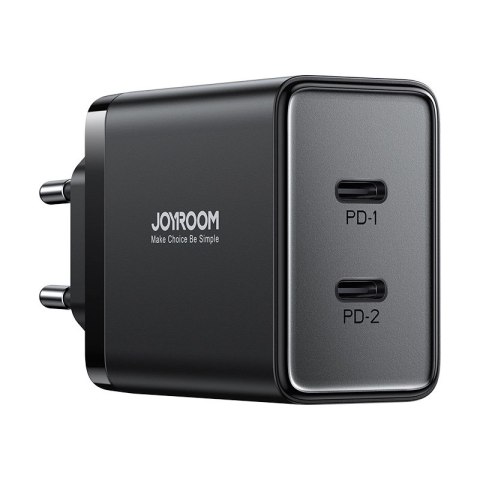 Szybka ładowarka Joyroom JR-TCF09 2x USB-C 40W - czarna Szybka ładowarka Joyroom JR-TCF09 2x USB-C 40W - czarna
