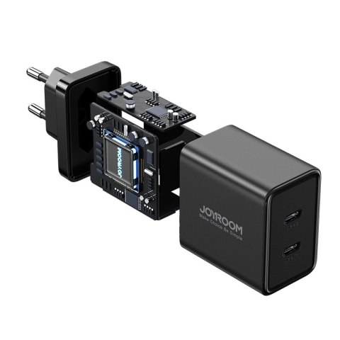 Szybka ładowarka Joyroom JR-TCF09 2x USB-C 40W - czarna Szybka ładowarka Joyroom JR-TCF09 2x USB-C 40W - czarna