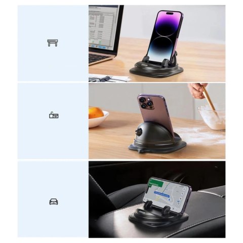 Uchwyt do telefonu Joyroom JR-ZS354 z przyssawką do auta, biura, domu - czarny Uchwyt do telefonu Joyroom JR-ZS354 z przyssawką do auta, biura, domu - czarny