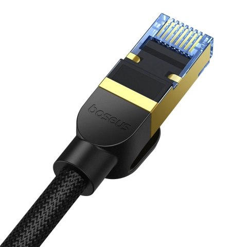 Baseus szybki kabel internetowy RJ45 cat.7 10Gbps 1m pleciony czarny Baseus szybki kabel internetowy RJ45 cat.7 10Gbps 1m pleciony czarny