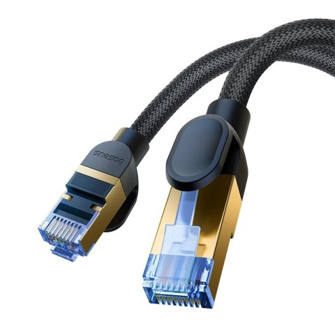 Baseus szybki kabel internetowy RJ45 cat.7 10Gbps 1m pleciony czarny Baseus szybki kabel internetowy RJ45 cat.7 10Gbps 1m pleciony czarny