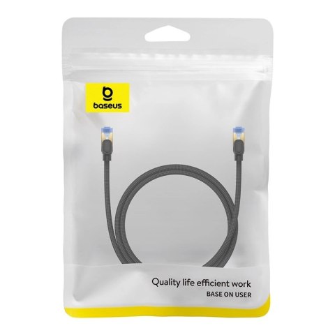 Baseus szybki kabel internetowy RJ45 cat.7 10Gbps 1m pleciony czarny Baseus szybki kabel internetowy RJ45 cat.7 10Gbps 1m pleciony czarny