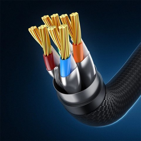 Baseus szybki kabel internetowy RJ45 cat.7 10Gbps 1m pleciony czarny Baseus szybki kabel internetowy RJ45 cat.7 10Gbps 1m pleciony czarny