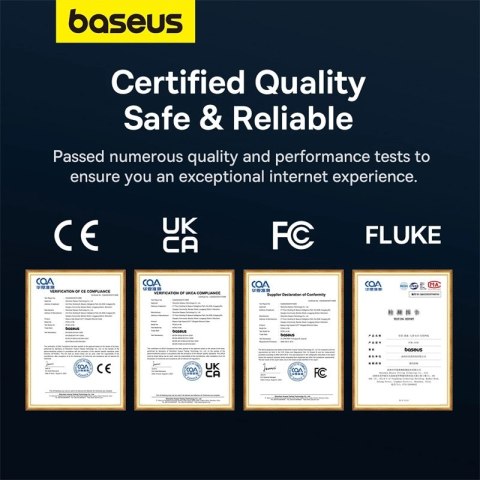 Baseus szybki kabel internetowy RJ45 cat.7 10Gbps 1m pleciony czarny Baseus szybki kabel internetowy RJ45 cat.7 10Gbps 1m pleciony czarny