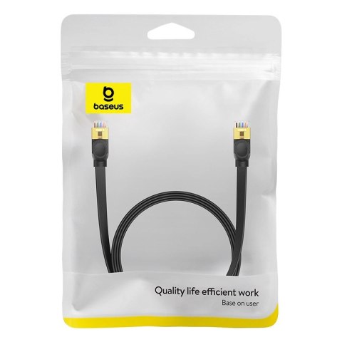 Baseus szybki kabel sieciowy RJ45 cat. 7 10Gbps 2m płaski czarny Baseus szybki kabel sieciowy RJ45 cat. 7 10Gbps 2m płaski czarny