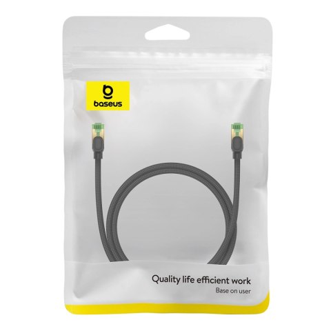 Baseus szybki kabel sieciowy RJ45 cat. 8 40Gbps 1m pleciony czarny Baseus szybki kabel sieciowy RJ45 cat. 8 40Gbps 1m pleciony czarny