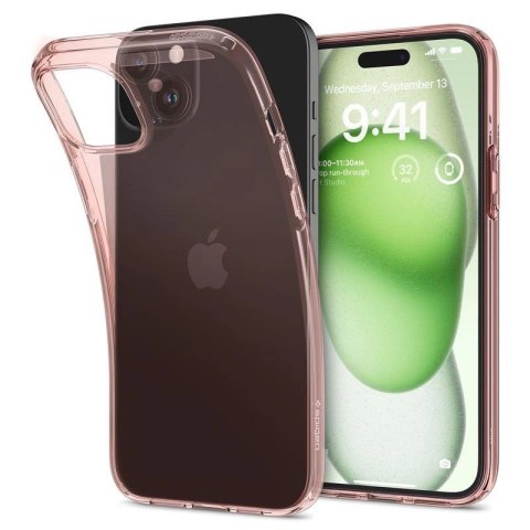 Etui Spigen Crystal Flex na iPhone 15 Plus - różowo-przezroczyste Etui Spigen Crystal Flex na iPhone 15 Plus - różowo-przezroczyste