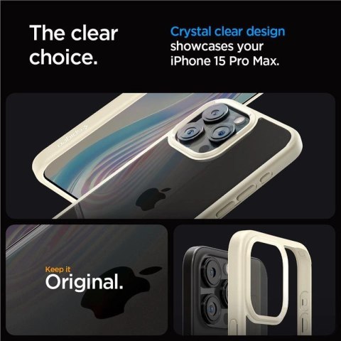Etui Spigen Crystal Hybrid na iPhone 15 Pro Max - przezroczysto-beżowe Etui Spigen Crystal Hybrid na iPhone 15 Pro Max - przezroczysto-beżowe