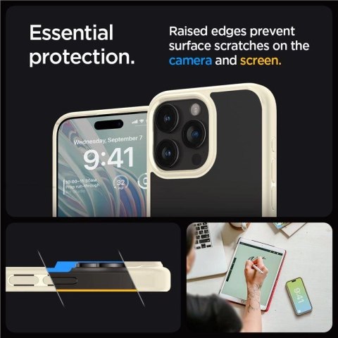 Etui Spigen Crystal Hybrid na iPhone 15 Pro Max - przezroczysto-beżowe Etui Spigen Crystal Hybrid na iPhone 15 Pro Max - przezroczysto-beżowe